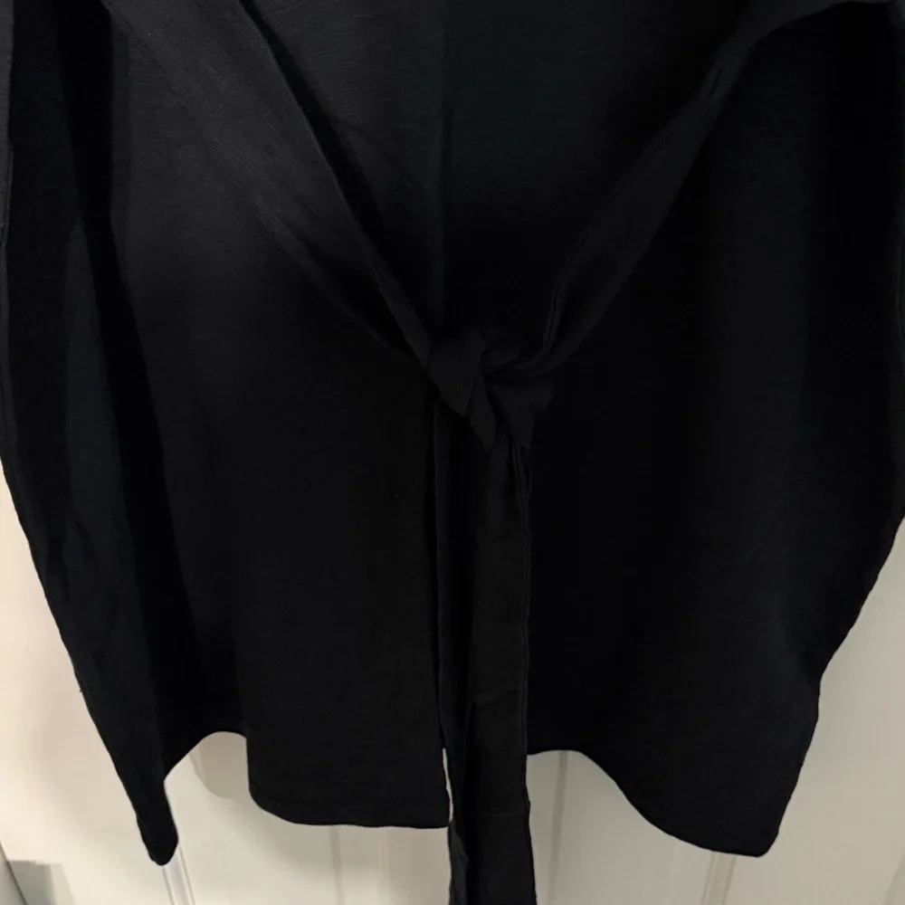 New! J Crew Black Tie-Front Tee Dress - Picture 3 of 3